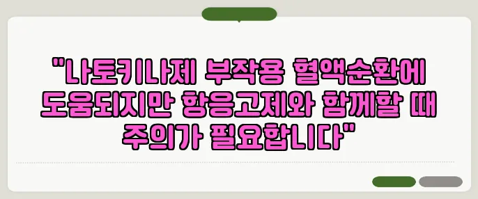 "나토키나제 부작용 혈액순환에 도움되지만 항응고제와 함께할 때 주의가 필요합니다"