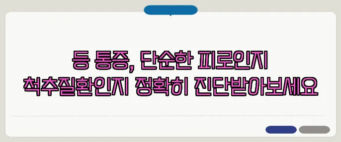 등 통증, 단순한 피로인지 척추질환인지 정확히 진단받아보세요