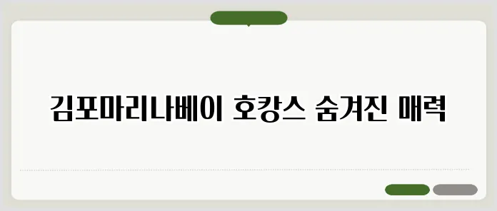 김포마리나베이호텔: 호캉스 완벽 가이드 관련 이미지 1